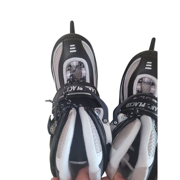 Lake Placid Boys Ice Skates Blk/wht Adjustable Med 1-4 - Picture 5 of 7
